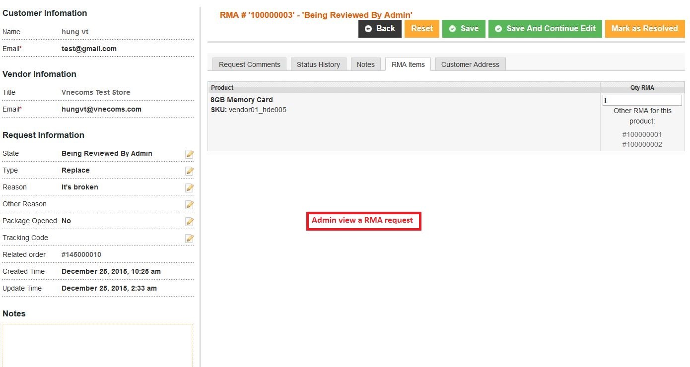 RMA for Marketplace Website - Magento Marketplace Extension
