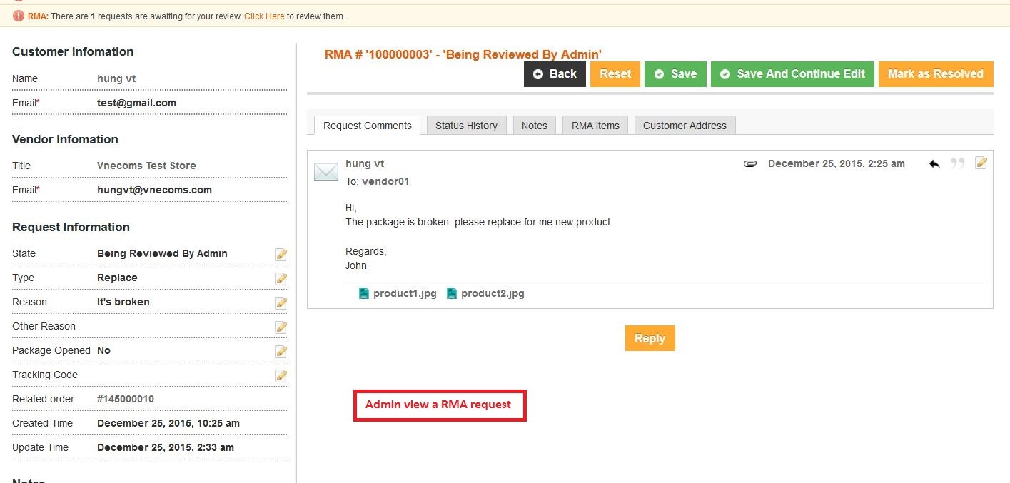 RMA for Marketplace Website - Magento Marketplace Extension