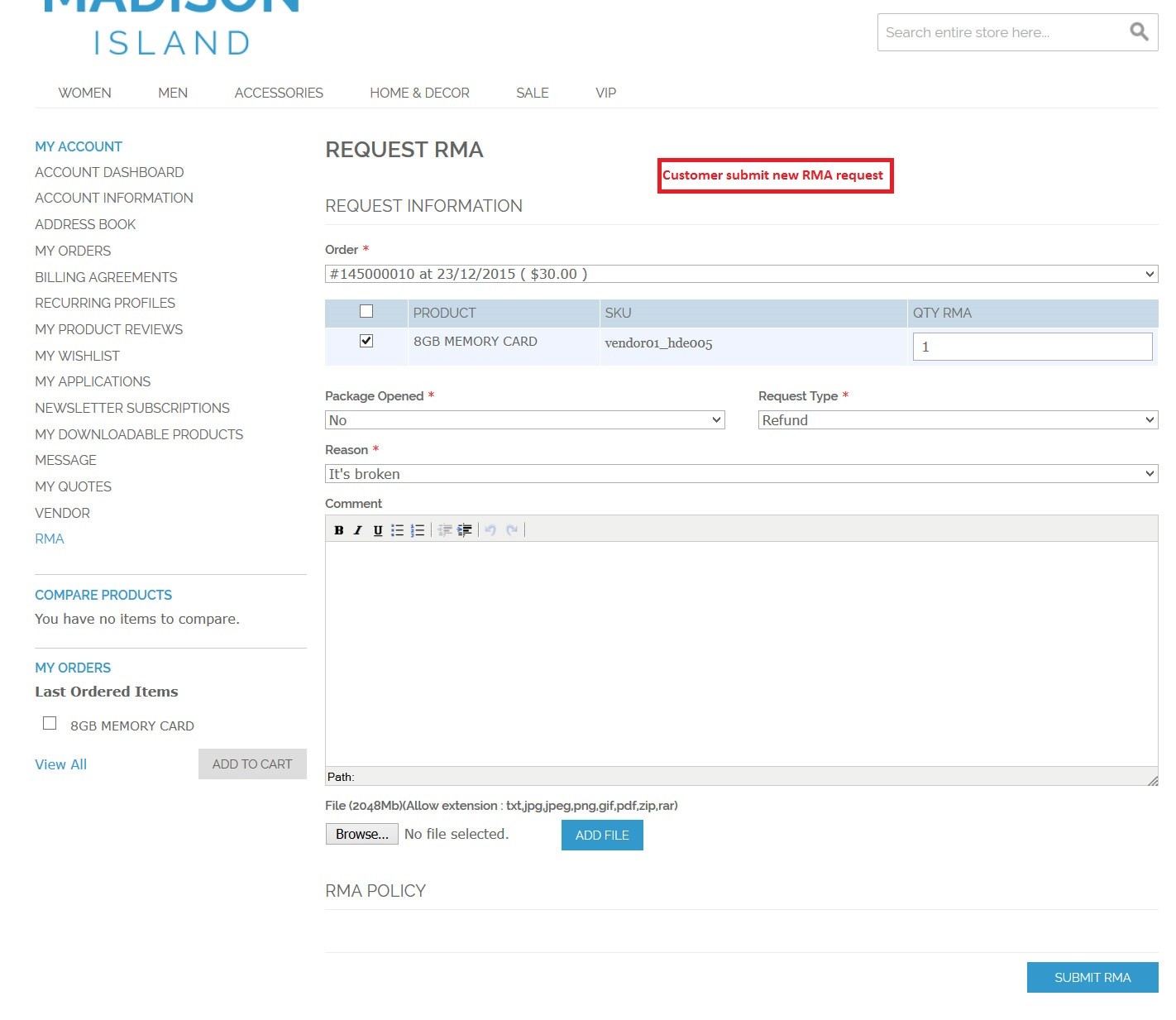 RMA for Marketplace Website - Magento Marketplace Extension