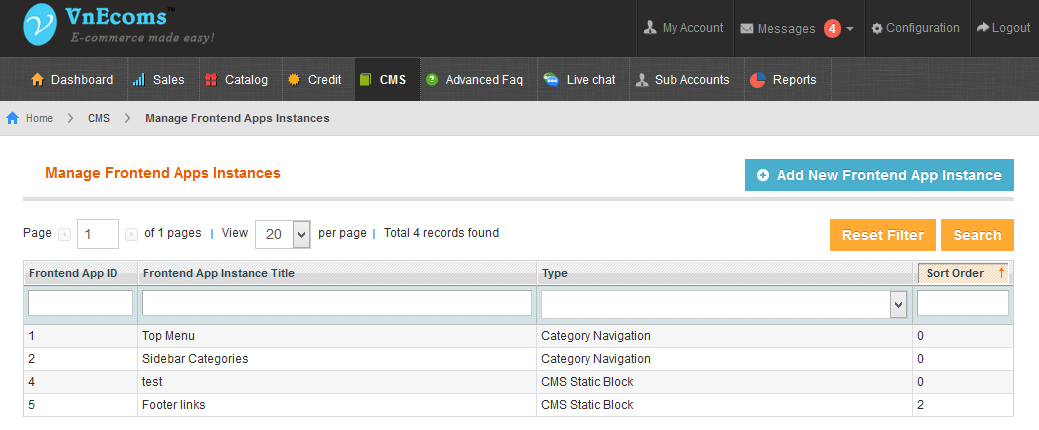 Content Management System for magento marketplace extension