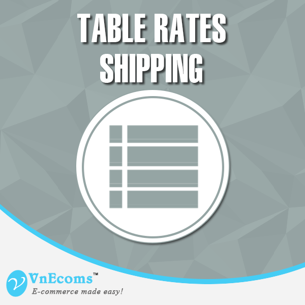 Vendor Table Rates Shipping
