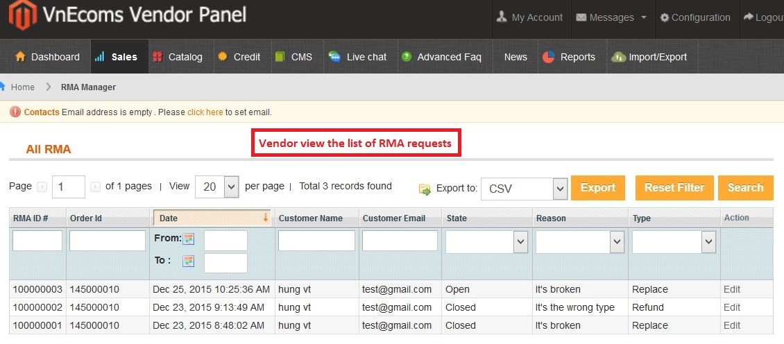 RMA for Marketplace Website - Magento Marketplace Extension