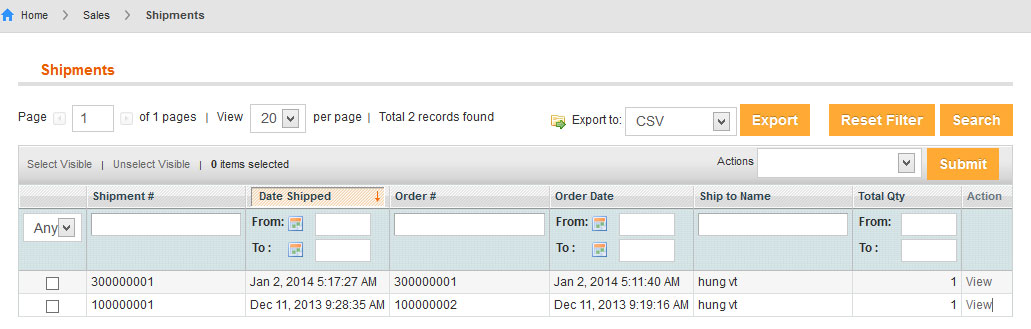 Vendor Manages Shipments