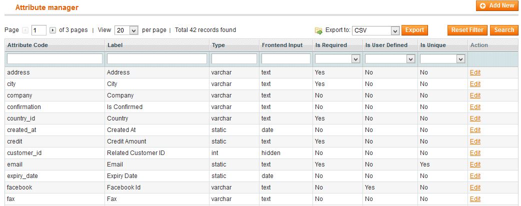 Manage vendor atribute