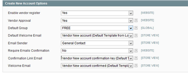 Manage vendor groups