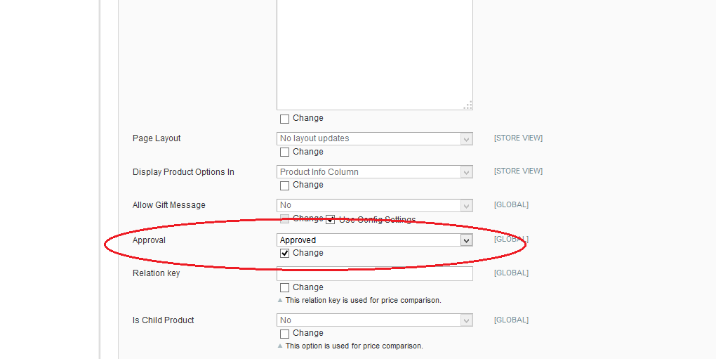 Update approval attribute of product to approved in bulk