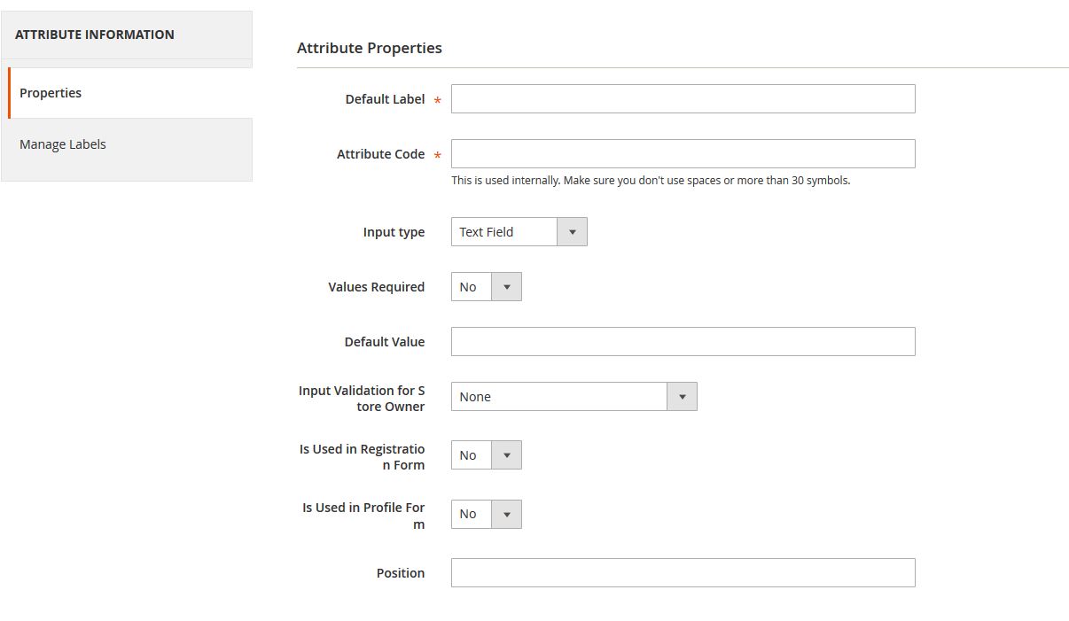 Manage vendor atribute