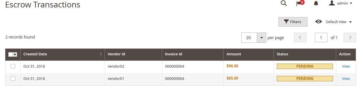 Manage escrow transactions