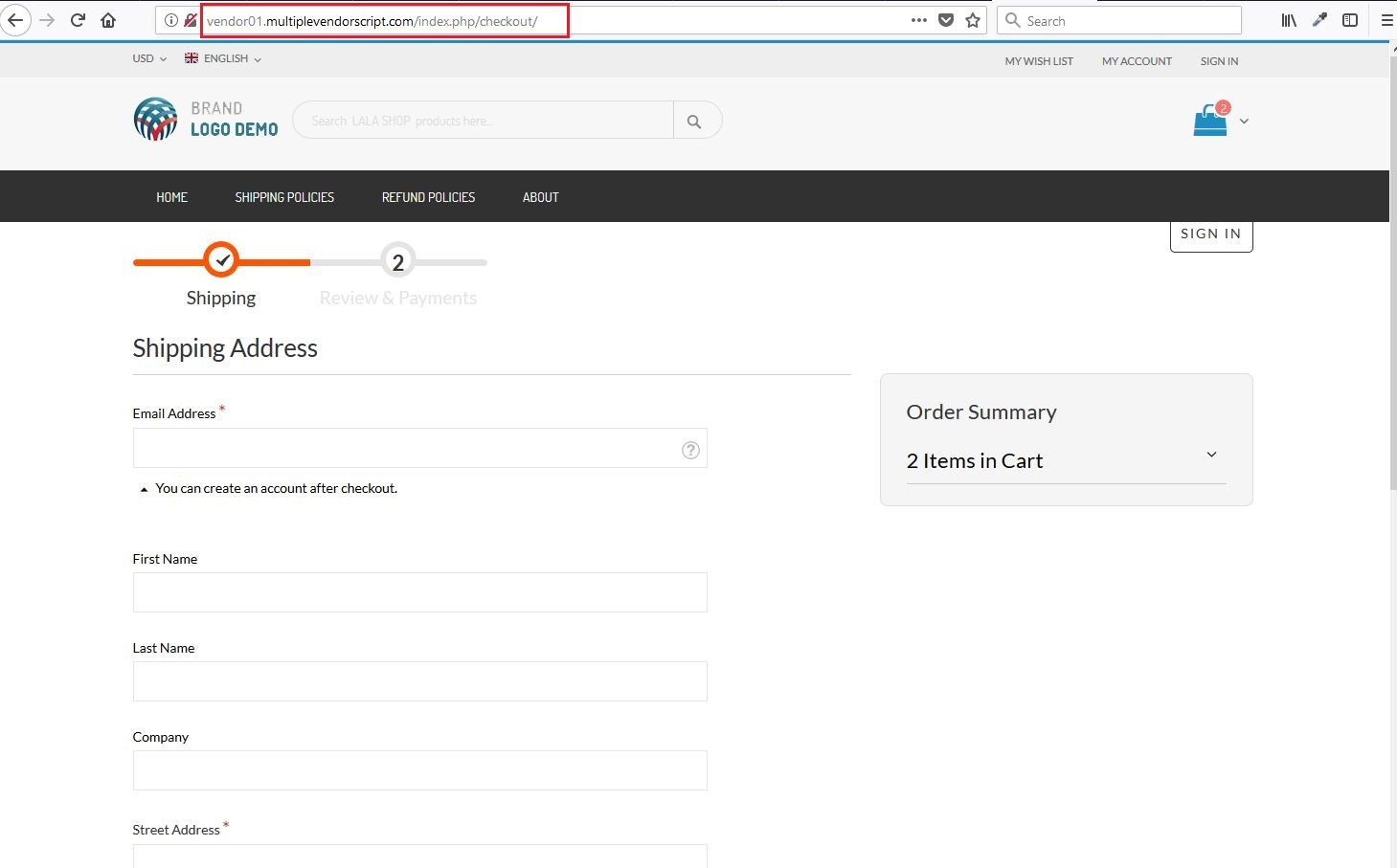 The vendor's homepage and every other page will be linked under vendor's domain instead of default marketplace's domain