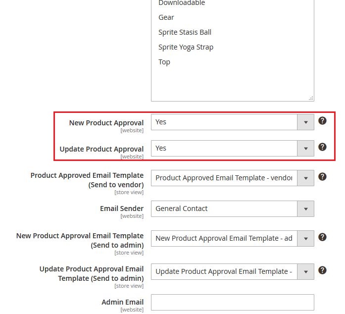 Vendor Product Configuration