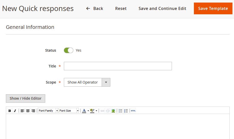 Manage Quick Responses