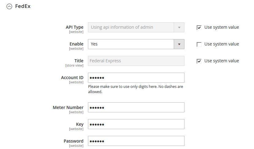 API Configuration